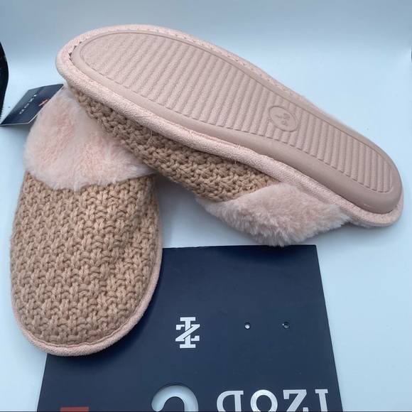 Izod Women’s Knit Clog Pink Slippers Size Large - Picture 3 of 5